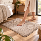 Qevnaliro Luxury 3D Tufted Arch Bath Mat – Ultra-Soft Absorbent Non-Slip Bathroom Rug, Modern Spa-Grade Accent Rug